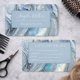 Elegant Marble & Glitter Business Card Design 名刺