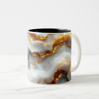 Elegant Marble & Gold Liquid Mug ツートーンマグカップ