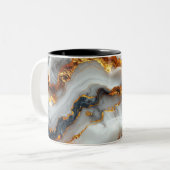 Elegant Marble & Gold Liquid Mug ツートーンマグカップ (正面左)