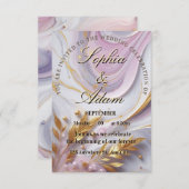 Elegant Marble & Gold Wedding Invitation サンキューカード (正面/裏面)