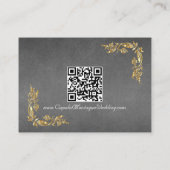 Elegant Marble, Grey, Gold Frame, Gold Heart エンクロージャーカード (裏面)