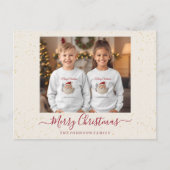 Elegant Marble Single Photo Christmas Card シーズンポストカード (正面)