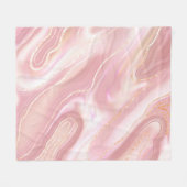 Elegant marble texture. Rose gold liquid shiny tex フリースブランケット (正面(横))