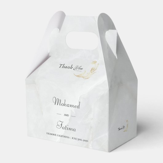 Elegant Marble Wedding Favor Box フェイバーボックス (正面サイド)