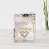 Elegant Marble, White, Gold Frame, Gold Heart 案内状 (正面)