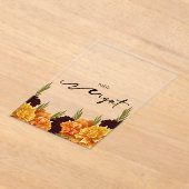 Elegant "MARIGOLD" Floral Acrylic Table Number アクリル招待状 (レイダウン)