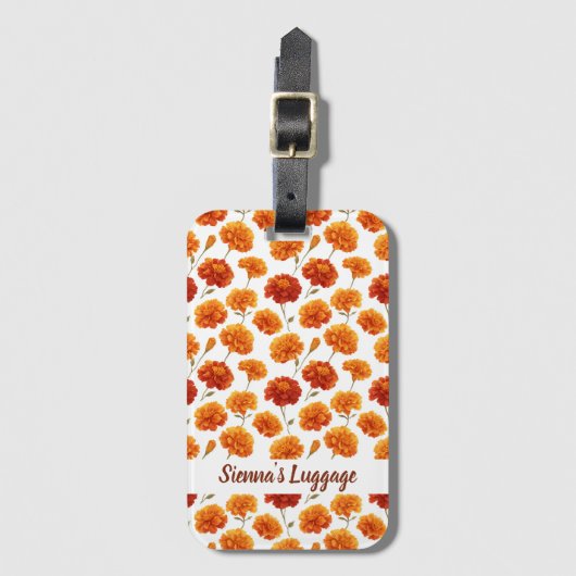 Elegant Marigold Pattern ラゲッジタグ (正面縦)