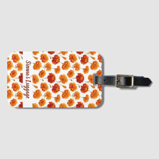 Elegant Marigold Pattern ラゲッジタグ (正面横)