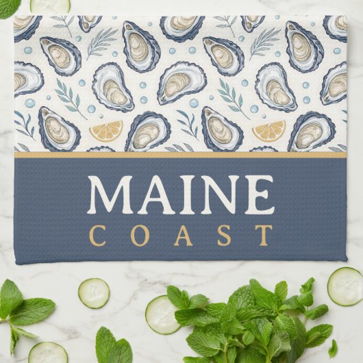 Elegant Marine Oysters キッチンタオル (折り畳み)