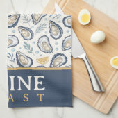 Elegant Marine Oysters キッチンタオル (四つ折り)