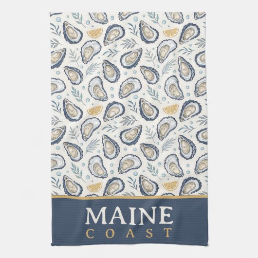 Elegant Marine Oysters キッチンタオル (縦)
