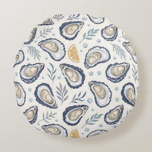 Elegant Marine Oysters ラウンドクッション (正面)