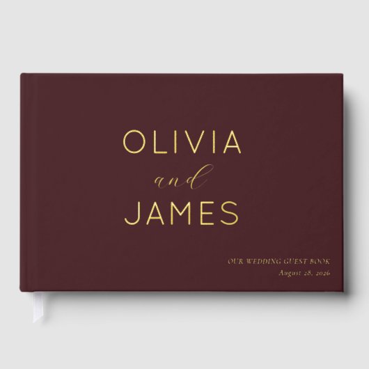 Elegant Maroon Calligraphy ゲストブック (正面)