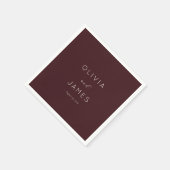 Elegant Maroon Calligraphy スタンダードカクテルナプキン (角)