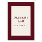 Elegant Maroon Dessert Bar Sign テーブルナンバー (裏面)