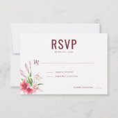 Elegant Maroon Floral RSVP (正面)