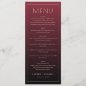 Elegant Maroon Formal Menu メニュー (正面)