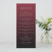 Elegant Maroon Formal Menu メニュー (スタンド正面)