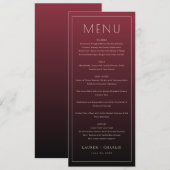 Elegant Maroon Formal Menu メニュー (正面/裏面)