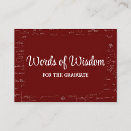 Elegant Maroon Graduate Words of Wisdom Advice エンクロージャーカード