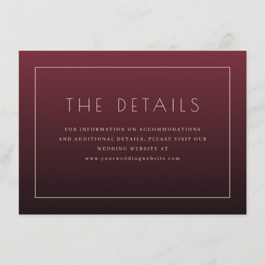 Elegant Maroon Minimalist Invitation エンクロージャーカード (正面)
