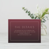 Elegant Maroon Minimalist Invitation エンクロージャーカード (スタンド正面)
