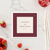 Elegant Maroon Minimalist Invitation スタンダードカクテルナプキン (インサイチュ)