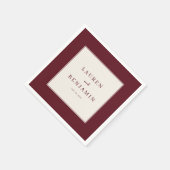 Elegant Maroon Minimalist Invitation スタンダードカクテルナプキン (角)