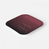 Elegant Maroon Minimalist Names ペーパープレート (傾斜あり)