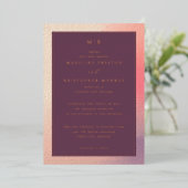 Elegant Maroon Ombre Wedding Invitation 箔招待状 (立ち正面)