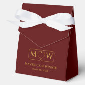 Elegant Maroon Tent Favor Box for Weddings フェイバーボックス (正面)