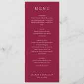 Elegant Maroon Wedding Menu メニュー (正面)