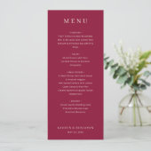 Elegant Maroon Wedding Menu メニュー (スタンド正面)