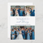 Elegant Married and Merry 3 Photo Collage シーズンカード (正面/裏面)