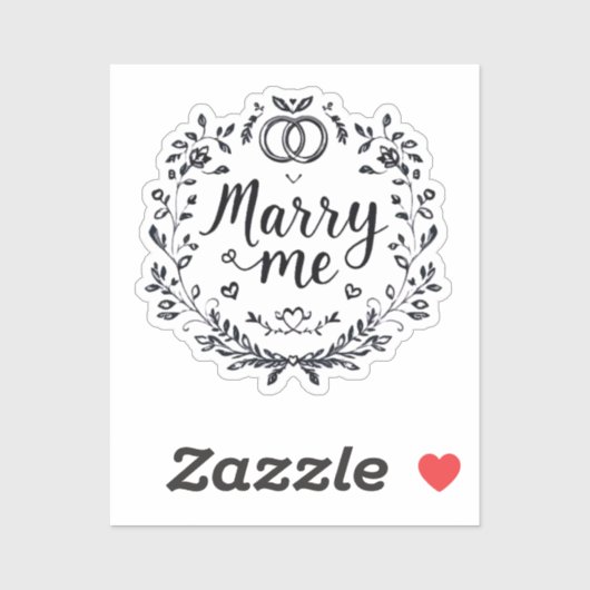 Elegant “Marry Me” Heart Wedding Sticker 💍✨👰 シール (シート)