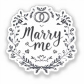 Elegant “Marry Me” Heart Wedding Sticker 💍✨👰 シール (正面)
