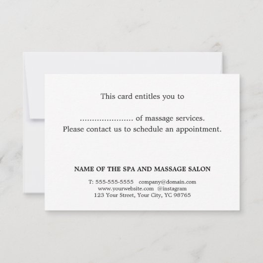 Elegant Massage Therapist Photo Pastel Gold Heart (裏面)