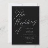Elegant Matte Black Classy Old Money Wedding 招待状 (正面)