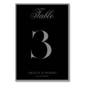 Elegant Matte Black Old Money Wedding テーブルナンバー (裏面)
