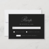 Elegant Matte Black Old Money Wedding 出欠カード (正面)