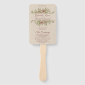 Elegant Mauve Floral & Greenery Wedding Program ハンドファン (正面)