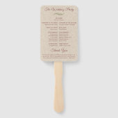 Elegant Mauve Floral & Greenery Wedding Program ハンドファン (裏面)