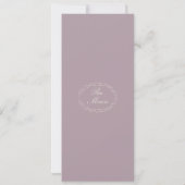 Elegant Mauve Monogram Wedding Long Menu 招待状 (裏面)