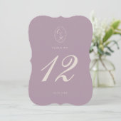 Elegant Mauve Plum Die Cut Table Number 招待状 (スタンド正面)