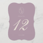 Elegant Mauve Plum Die Cut Table Number 招待状 (正面)
