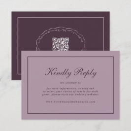 Elegant Mauve Plum RSVP Online Enclosure Card エンクロージャーカード