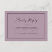 Elegant Mauve Plum RSVP Online Enclosure Card エンクロージャーカード (正面)