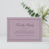 Elegant Mauve Plum RSVP Online Enclosure Card エンクロージャーカード (スタンド正面)