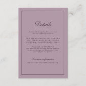 Elegant Mauve Plum Wedding Details Card エンクロージャーカード (正面)