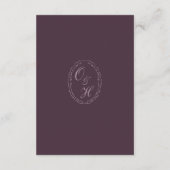 Elegant Mauve Plum Wedding Details Card エンクロージャーカード (裏面)